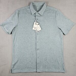 American Heritage Polo Mens Medium Performance Knit Shirt Mint SPF 50 Stretch